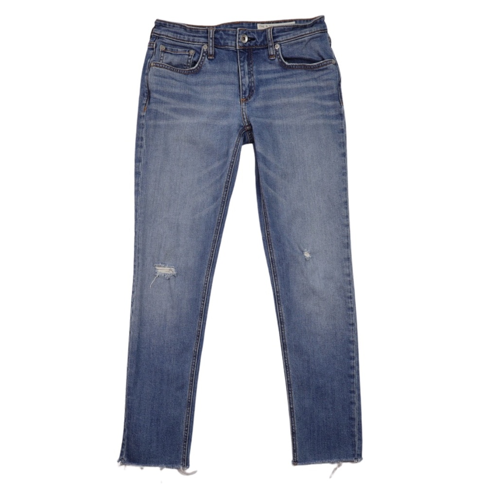 Rag & Bone Distressed Skinny Jeans Size 25 Raw Hem Medium Wash